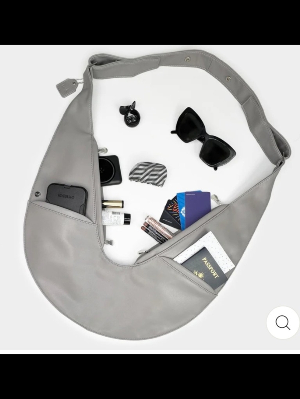 Sash grey fabric crossbody Travel Bag